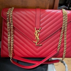 YSL large envelope leather crossbody bag